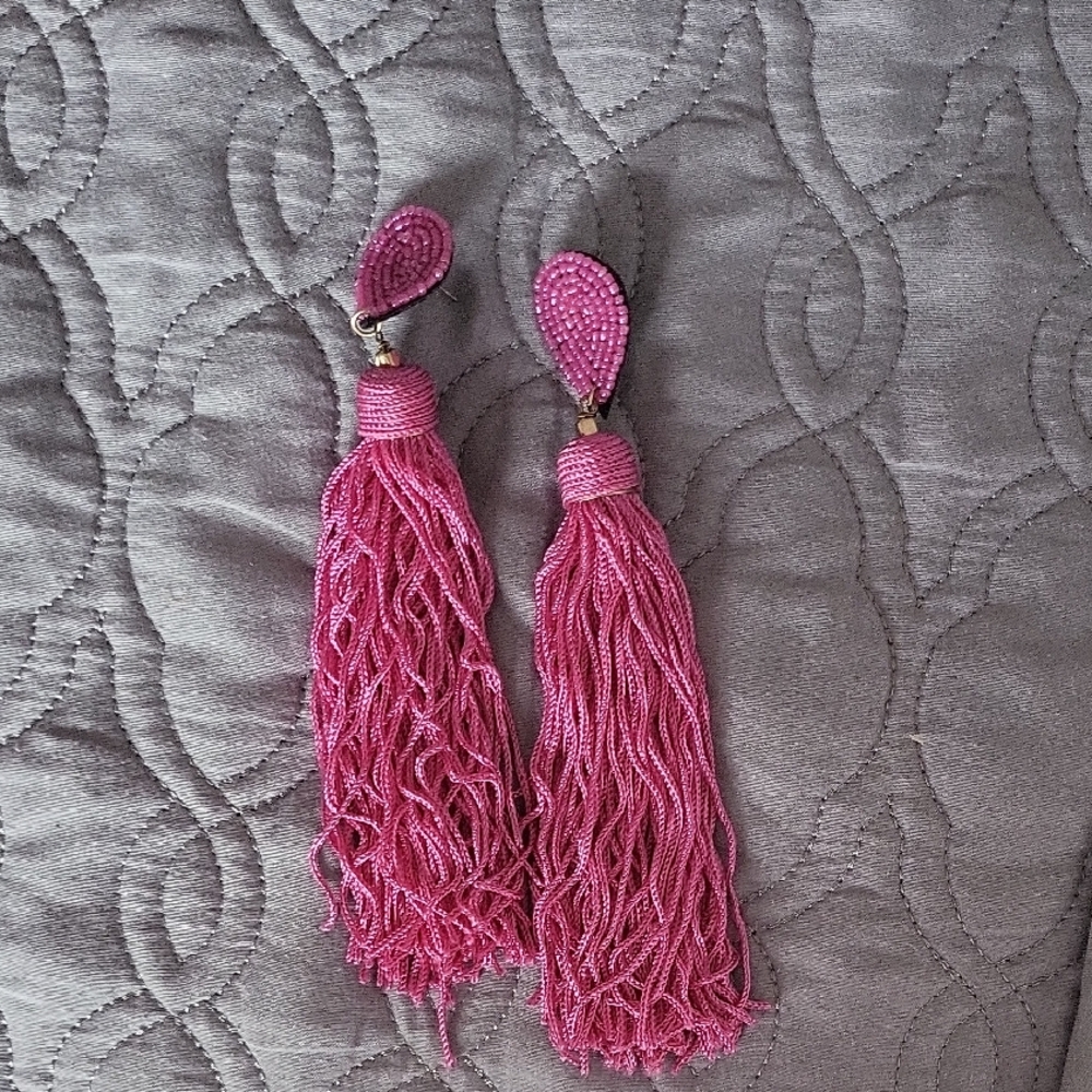 Pink Tassel Earrings